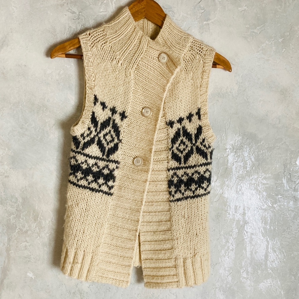 Theory brand button up wool sweater vest